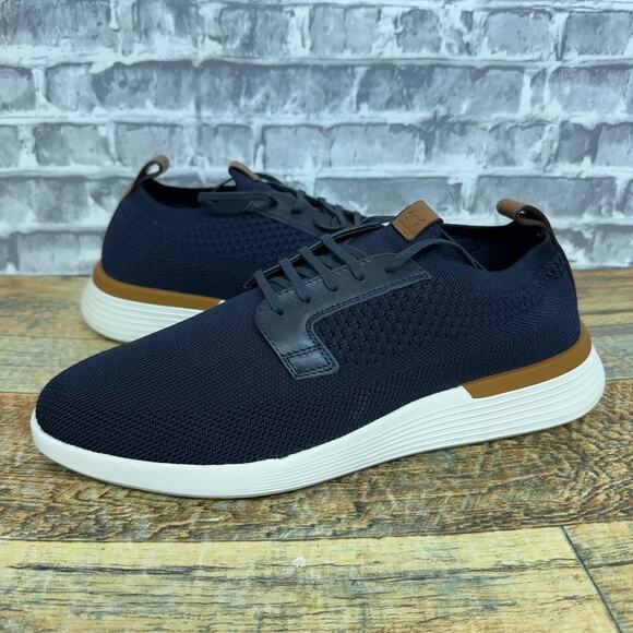 Wolf & Shepherd Swiftknit Derby Navy Blue White Knit Shoes Mens Size 8 New - Picture 1 of 7